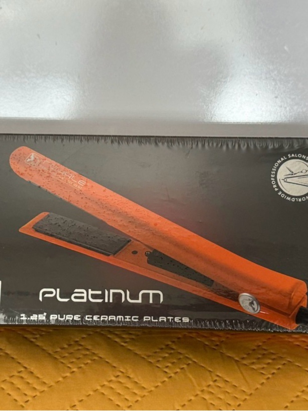 Royale NEW 2025 Platinum Genius Heating Element Hair Straightener Orange Citrus